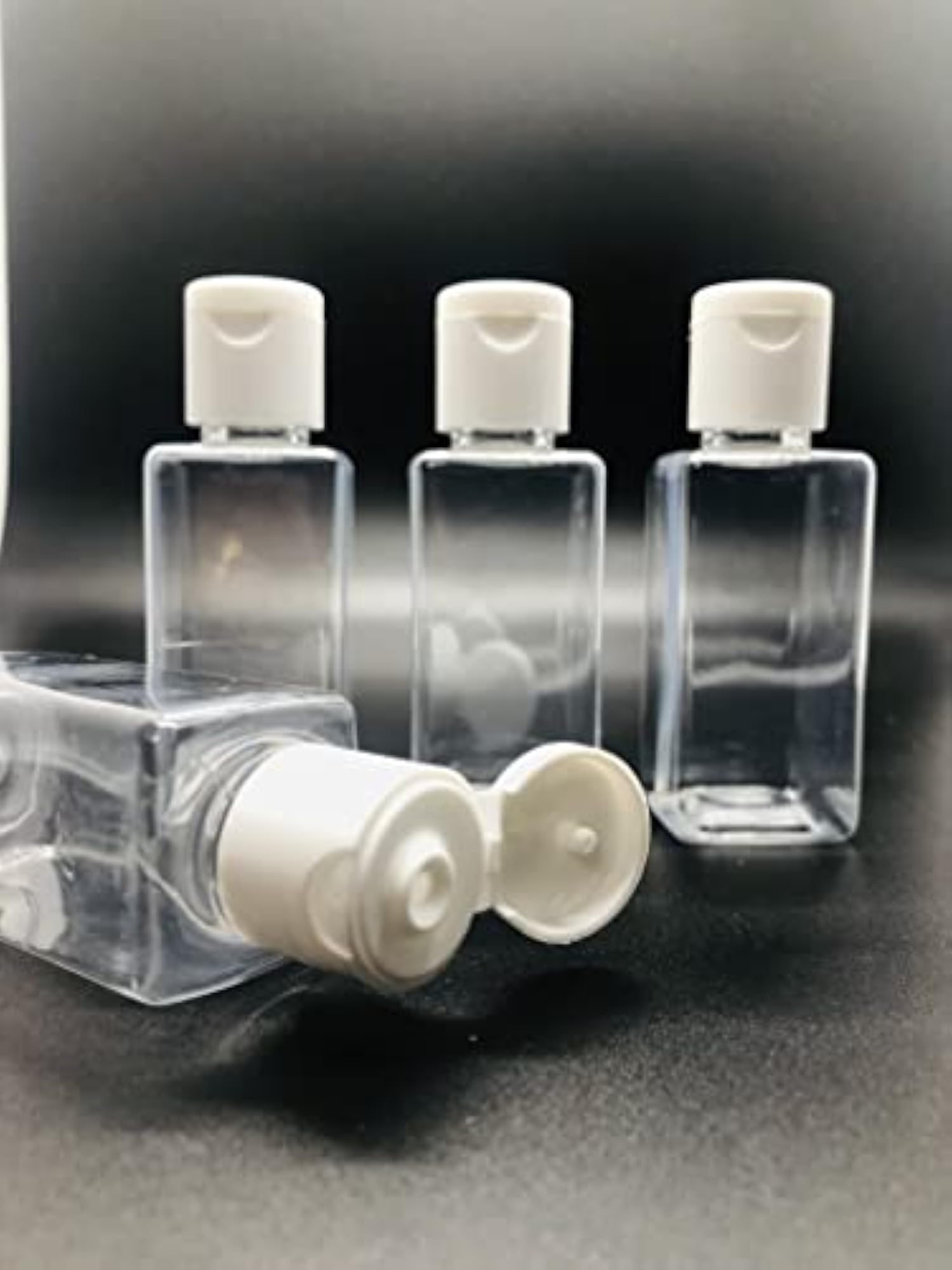 Square Shaped Empty Plastic Bottles for Travel, Set of 50